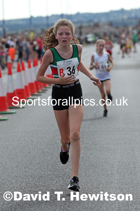 Girls under-13s 2021 Northern 6 and 4 Stage and Young Athletes Road Relays, Redcar. Photo: David T. Hewitson/Sports for All Pics